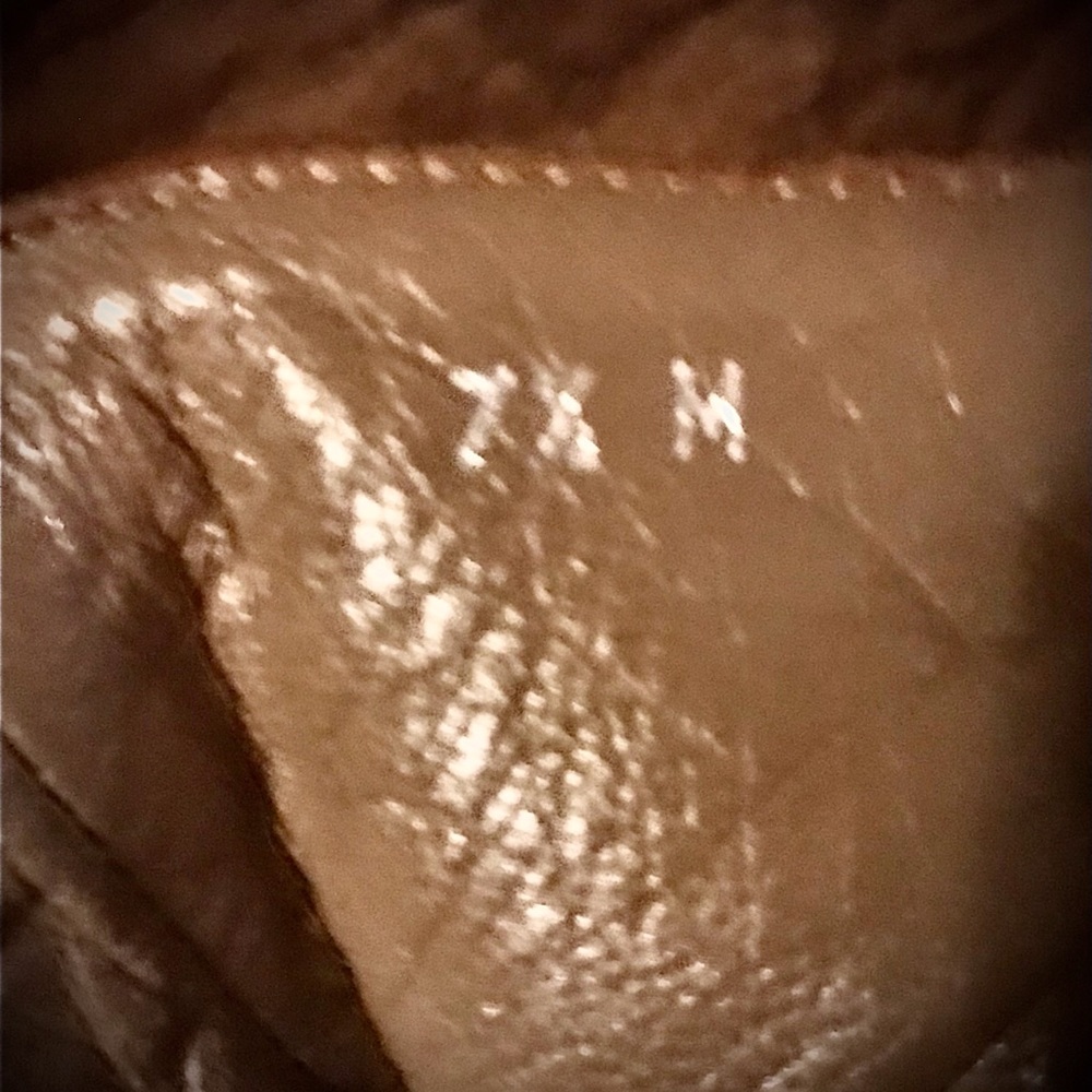 Anne Klein pebbled leather square toed heal boots with metal accent - Picture 6 of 6